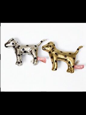 Victoria’s Secret Pink Metallic Silver & Gold Polka Dot Dogs
